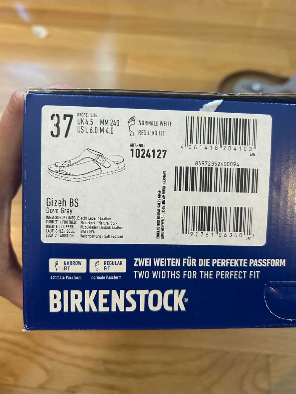 NWT Birkenstock Gizeh Women’s Nubuck Sandals in Dove grey - Picture 3 of 5